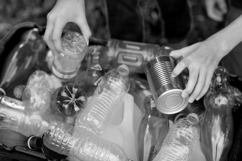 Garden clearance equipment in use in Hoddesdon